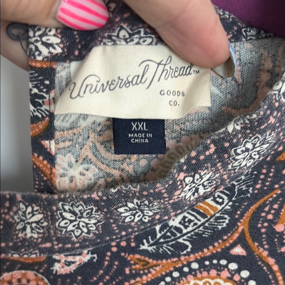 Universal Thread Brown and Blue Paisley Smocked Sundress - Picture 2 of 3